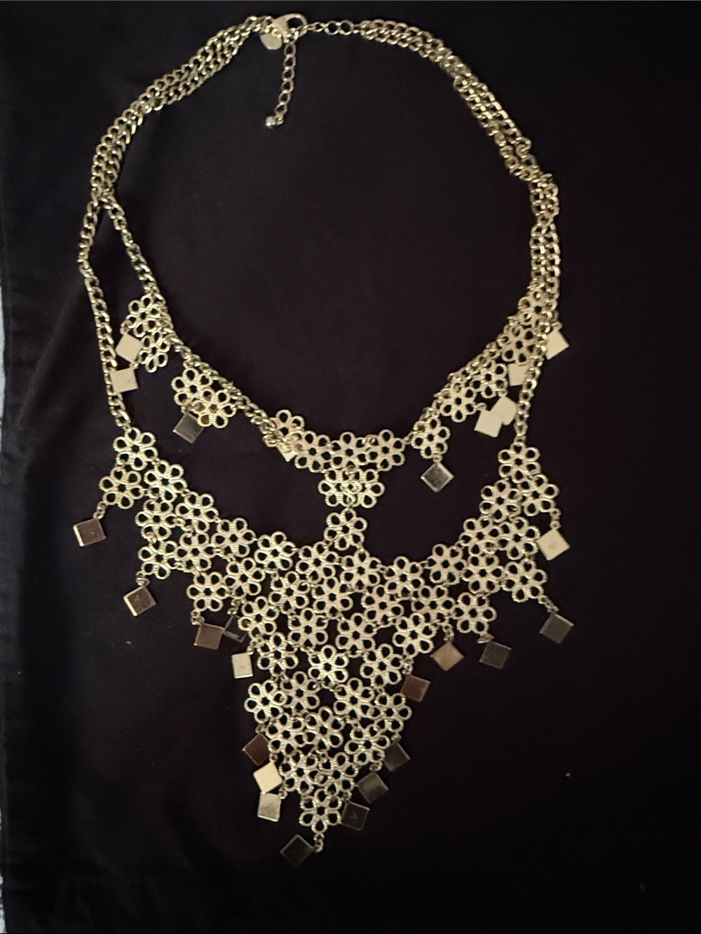 Express Gold Floral Filigree Statement Necklace - Women Jewelry